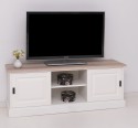 Comoda TV cu 2 usi glisante, blat stejar de la Rustic Butique PS222 - Culoare Top_P035 - Culoare Corp_P039 - DUBLU COLOR