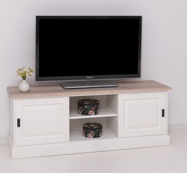 Comoda TV cu 2 usi glisante, blat stejar de la Rustic Butique PS222 - Culoare Top_P035 - Culoare Corp_P039 - DUBLU COLOR