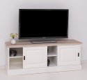 Comoda TV cu 2 usi glisante, blat stejar de la Rustic Butique PS222 - Culoare Top_P035 - Culoare Corp_P039 - DUBLU COLOR