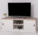 Comoda TV cu 2 usi glisante, blat stejar de la Rustic Butique PS222 - Culoare Top_P035 - Culoare Corp_P039 - DUBLU COLOR