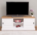 Comoda TV cu 2 usi glisante, blat stejar de la Rustic Butique PS222 - Culoare Top_P089 - Culoare Corp_P004 - DUBLU COLOR