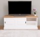 Comoda TV cu 2 usi glisante, blat stejar de la Rustic Butique PS222 - Culoare Top_P089 - Culoare Corp_P004 - DUBLU COLOR