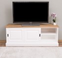 Comoda TV cu 2 usi glisante, blat stejar de la Rustic Butique PS222 - Culoare Top_P089 - Culoare Corp_P004 - DUBLU COLOR