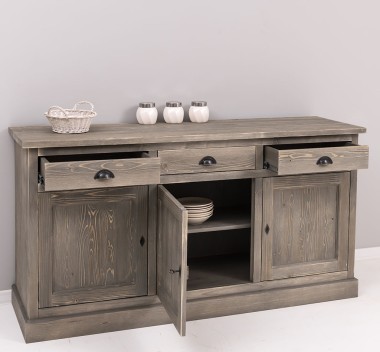 Bufet 3 usi, 3 sertare, BAS de la Rustic Butique PS403BAS - Culoare_P068 - PERIAT ADANC