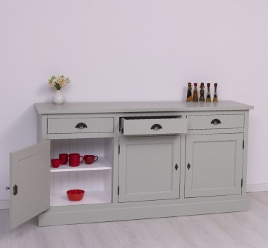Bufet 3 usi, 3 sertare, BAS de la Rustic Butique PS403BAS - Culoare Ext._P077 / Culoare Int._P004 - DUBLU COLOR