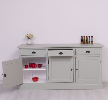 Bufet 3 usi, 3 sertare, BAS de la Rustic Butique PS403BAS - Culoare Ext._P077 / Culoare Int._P004 - DUBLU COLOR