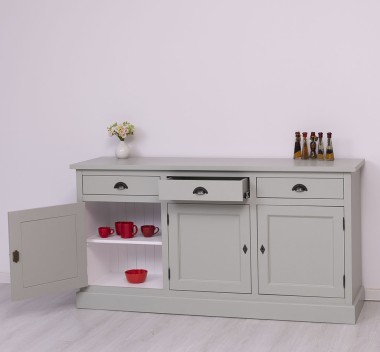 Bufet 3 usi, 3 sertare, BAS de la Rustic Butique PS403BAS - Culoare Ext._P077 / Culoare Int._P004 - DUBLU COLOR
