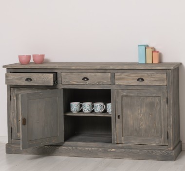 Bufet 3 usi, 3 sertare, BAS de la Rustic Butique PS403BAS - Culoare_P068 - PERIAT ADANC