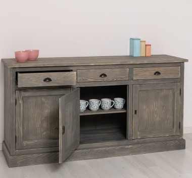 Bufet 3 usi, 3 sertare, BAS de la Rustic Butique PS403BAS - Culoare_P068 - PERIAT ADANC