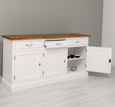 Bufet 3 usi, 3 sertare, BAS de la Rustic Butique PS403BAS - Culoare Top_P001 - Culoare Corp_P004 - DUBLU COLOR