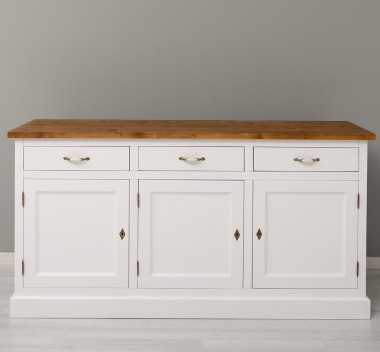 Bufet 3 usi, 3 sertare, BAS de la Rustic Butique PS403BAS - Culoare Top_P001 - Culoare Corp_P004 - DUBLU COLOR