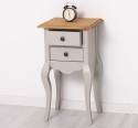 Consola mica, picioare curbate, 2 sertare de la Rustic Butique PS189 - Culoare Top_P001 - Culoare Corp_P013A - DUBLU COLOR