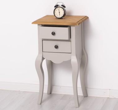 Consola mica, picioare curbate, 2 sertare de la Rustic Butique PS189 - Culoare Top_P001 - Culoare Corp_P013A - DUBLU COLOR