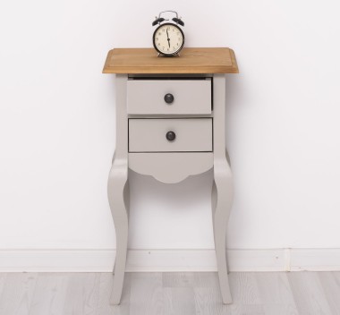 Consola mica, picioare curbate, 2 sertare de la Rustic Butique PS189 - Culoare Top_P001 - Culoare Corp_P013A - DUBLU COLOR