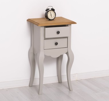 Consola mica, picioare curbate, 2 sertare de la Rustic Butique PS189 - Culoare Top_P001 - Culoare Corp_P013A - DUBLU COLOR