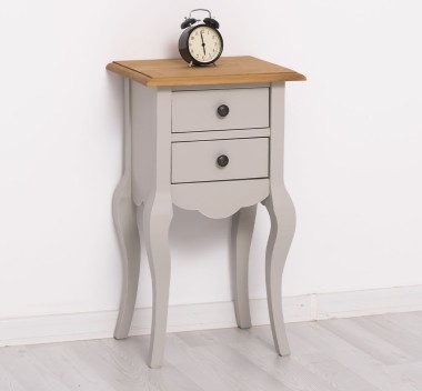 Consola mica, picioare curbate, 2 sertare de la Rustic Butique PS189 - Culoare Top_P001 - Culoare Corp_P013A - DUBLU COLOR