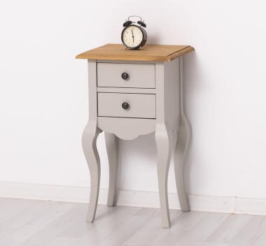 Consola mica, picioare curbate, 2 sertare de la Rustic Butique PS189 - Culoare Top_P001 - Culoare Corp_P013A - DUBLU COLOR