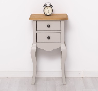 Consola mica, picioare curbate, 2 sertare de la Rustic Butique PS189 - Culoare Top_P001 - Culoare Corp_P013A - DUBLU COLOR