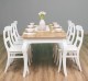 Masa dining cu picioare curbate 210x90x78cm, blat stejar de la Rustic Butique PS383 - Culoare Top_P061 - Culoare Corp_P039 - DUBLU COLOR