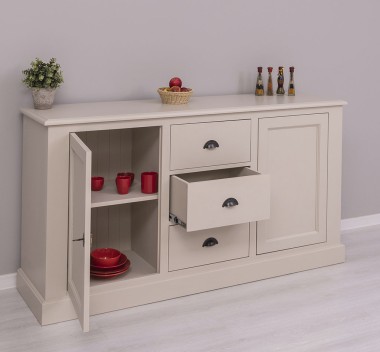 Bufet cu 2 usi, 3 sertare, BAS de la Rustic Butique PS370BAS - Culoare_P024 - VOPSIT