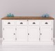 Bufet cu 4 usi, 4 sertare, BAS de la Rustic Butique PS365BAS - Culoare Top_P064 - Culoare Corp_P039A - DUBLU COLOR