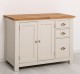 Dulap bucatarie cu 2 usi, 3 sertare, blat stejar de la Rustic Butique PS240 - Culoare Top_P089 - Culoare Ext._P024 / Culoare Int._P002 - TRIPLU COLOR