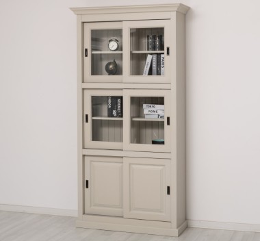 Bufet cu 2 usi glisante, 4 usi sticla glisante de la Rustic Butique PS185 - Culoare_P024 - VOPSIT
