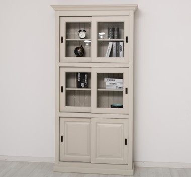 Bufet cu 2 usi glisante, 4 usi sticla glisante de la Rustic Butique PS185 - Culoare_P024 - VOPSIT