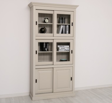 Bufet cu 2 usi glisante, 4 usi sticla glisante de la Rustic Butique PS185 - Culoare_P024 - VOPSIT