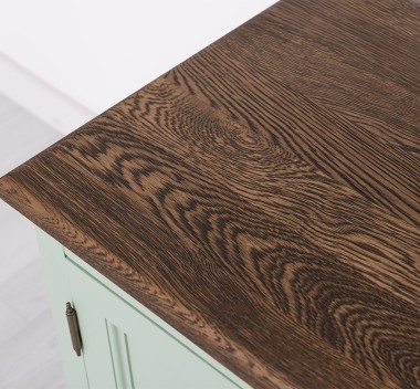 Comoda TV 2 sertare cu sine 2 usi BAS, blat stejar - Culoare Top_P064 - Culoare Ext._P092 / Culoare Int._P086 - TRIPLU COLOR de la Rustic Butique OUTPS107BAS - Culoare Top_P064 - Culoare Ext._P092 / Culoare Int._P086 - TRIPLU COLOR