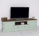 Comoda TV 2 sertare cu sine 2 usi BAS, blat stejar - Culoare Top_P064 - Culoare Ext._P092 / Culoare Int._P086 - TRIPLU COLOR de la Rustic Butique OUTPS107BAS - Culoare Top_P064 - Culoare Ext._P092 / Culoare Int._P086 - TRIPLU COLOR