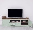 Comoda TV 2 sertare cu sine 2 usi BAS, blat stejar - Culoare Top_P064 - Culoare Ext._P092 / Culoare Int._P086 - TRIPLU COLOR de la Rustic Butique OUTPS107BAS - Culoare Top_P064 - Culoare Ext._P092 / Culoare Int._P086 - TRIPLU COLOR