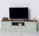 Comoda TV 2 sertare cu sine 2 usi BAS, blat stejar - Culoare Top_P064 - Culoare Ext._P092 / Culoare Int._P086 - TRIPLU COLOR de la Rustic Butique OUTPS107BAS - Culoare Top_P064 - Culoare Ext._P092 / Culoare Int._P086 - TRIPLU COLOR