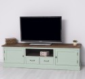 Comoda TV 2 sertare cu sine 2 usi BAS, blat stejar - Culoare Top_P064 - Culoare Ext._P092 / Culoare Int._P086 - TRIPLU COLOR de la Rustic Butique OUTPS107BAS - Culoare Top_P064 - Culoare Ext._P092 / Culoare Int._P086 - TRIPLU COLOR