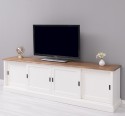 Comoda TV mare cu usi glisante, BAS - Culoare Top_P001 - Culoare Corp_P039A - DUBLU COLOR de la Rustic Butique OUTPS609BAS - Culoare Top_P001 - Culoare Corp_P039A - DUBLU COLOR