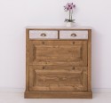 Pantofar cu 2 usi, 2 sertare de la Rustic Butique PS358 - Culoare Top_P080 - Culoare Corp_P001 - Culoare Sertare_P080 - DUBLU COLOR
