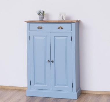 Dulap cu 2 usi si 1 sertar, blat stejar de la Rustic Butique PS422 - Culoare Top_P089 - Culoare Corp_P053 - DUBLU COLOR
