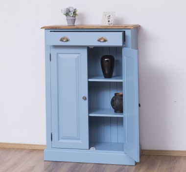 Dulap cu 2 usi si 1 sertar, blat stejar de la Rustic Butique PS422 - Culoare Top_P089 - Culoare Corp_P053 - DUBLU COLOR