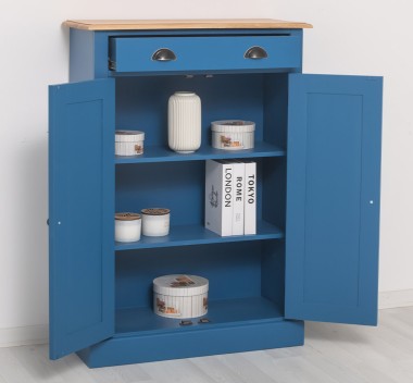 Dulap cu 2 usi si 1 sertar, blat stejar de la Rustic Butique PS422 - Culoare Top_P061 - Culoare Corp_P045 - DUBLU COLOR