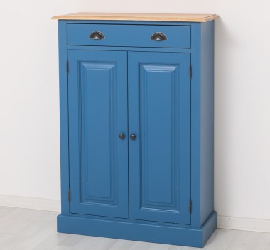 Dulap cu 2 usi si 1 sertar, blat stejar de la Rustic Butique PS422 - Culoare Top_P061 - Culoare Corp_P045 - DUBLU COLOR