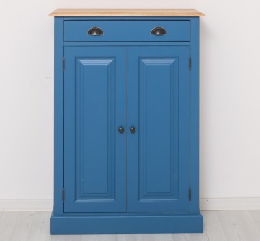 Dulap cu 2 usi si 1 sertar, blat stejar de la Rustic Butique PS422 - Culoare Top_P061 - Culoare Corp_P045 - DUBLU COLOR