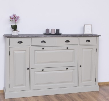 Comoda hol cu 2+2 usi, 4 sertare, blat stejar de la Rustic Butique PS472 - Culoare Top_P065 - Culoare Corp_P076 - DUBLU COLOR