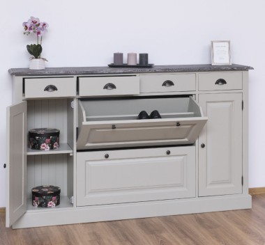 Comoda hol cu 2+2 usi, 4 sertare, blat stejar de la Rustic Butique PS472 - Culoare Top_P065 - Culoare Corp_P076 - DUBLU COLOR
