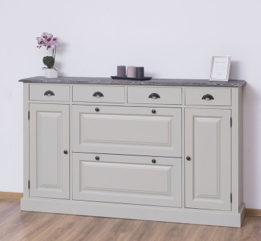 Comoda hol cu 2+2 usi, 4 sertare, blat stejar de la Rustic Butique PS472 - Culoare Top_P065 - Culoare Corp_P076 - DUBLU COLOR