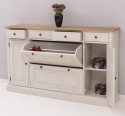 Comoda hol cu 2+2 usi, 4 sertare, blat stejar de la Rustic Butique PS472 - Culoare Top_P089 - Culoare Corp_P028++P024A - TRIPLU COLOR