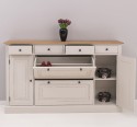 Comoda hol cu 2+2 usi, 4 sertare, blat stejar de la Rustic Butique PS472 - Culoare Top_P089 - Culoare Corp_P028++P024A - TRIPLU COLOR