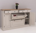 Comoda hol cu 2+2 usi, 4 sertare, blat stejar de la Rustic Butique PS472 - Culoare Top_P089 - Culoare Corp_P028++P024A - TRIPLU COLOR