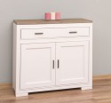 Comoda cu 2 usi si 1 sertar Pure, blat stejar, sertar pe sina metalica de la Rustic Butique PS637 - Culoare Top_P066 - Culoare Ext._P015 / Culoare Int._P001 - TRIPLU COLOR