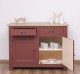 Dulap bucatarie cu 2 usi, 2 sertare, blat stejar de la Rustic Butique PS373 - Culoare Top_P061 - Culoare Ext._P029 / Culoare Int._P025 - TRIPLU COLOR