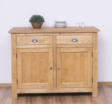 Dulap bucatarie cu 2 usi, 2 sertare, blat stejar de la Rustic Butique PS373 - Culoare Top_P089 - Culoare Corp_P002 - DUBLU COLOR